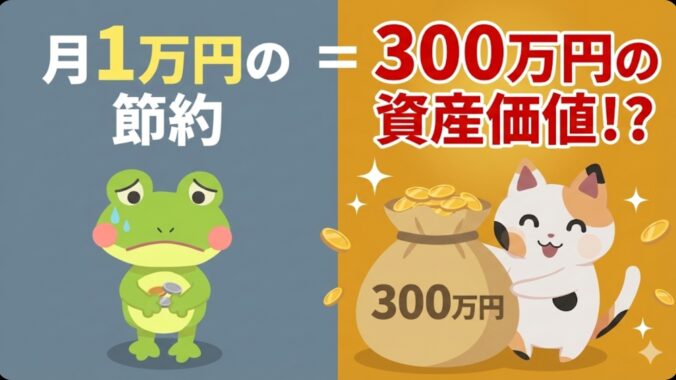 【漫画 第3話】「節約＝我慢」は大間違い！月1万円が“300万円の資産”に化ける？FP1級が教える固定費削減術