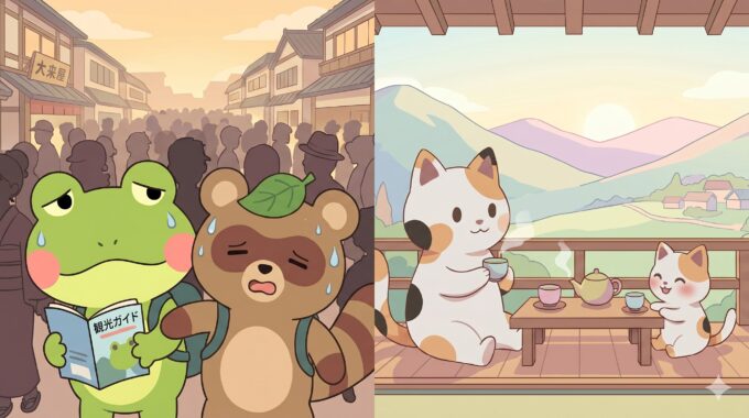 【4コマ漫画 第4話】旅行なのに疲れる人へ…連休の「激混み」から卒業して手に入れる最高の贅沢